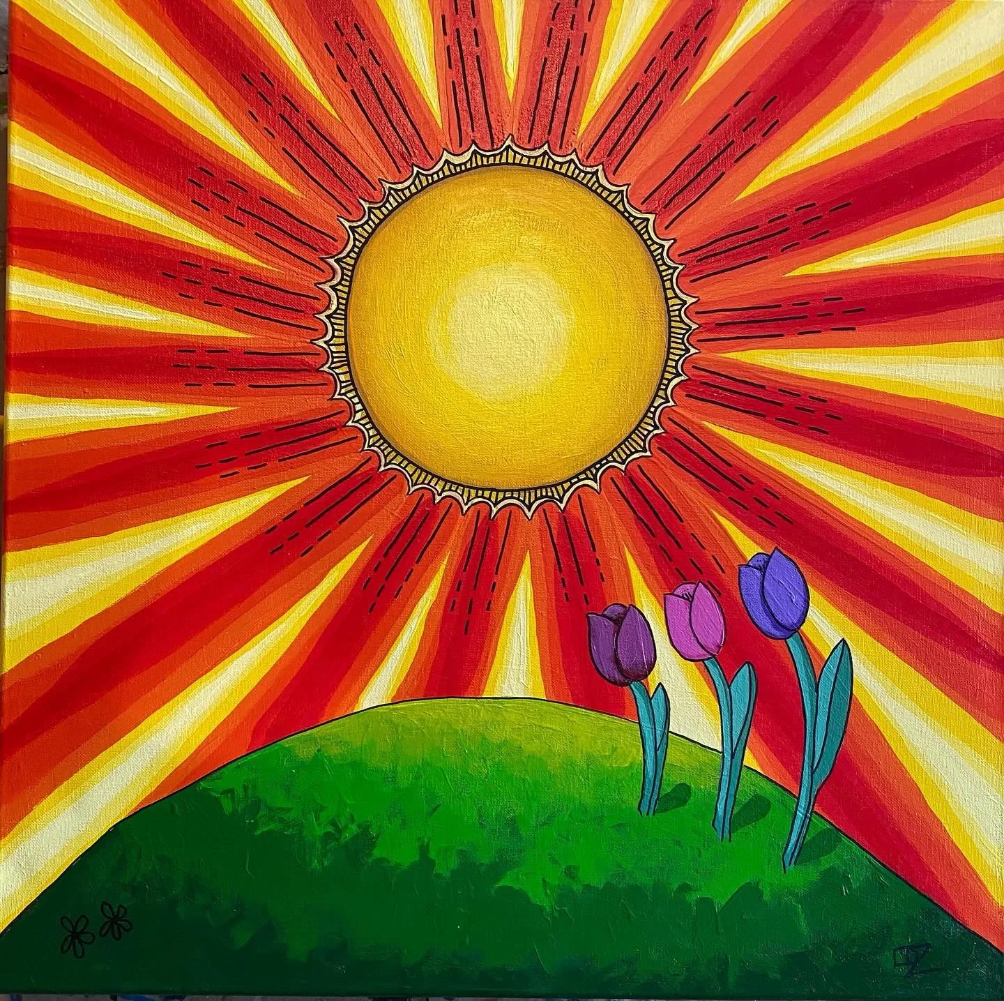Gratitude (2)
Acrylic on canvas. 
A gift for my cousin 😊
.
#loreleiammonartist #gratitude#soulwork#acrylicpainting #painting#sunshine#tulips#receiving#waartist#busseltonartist#gifting