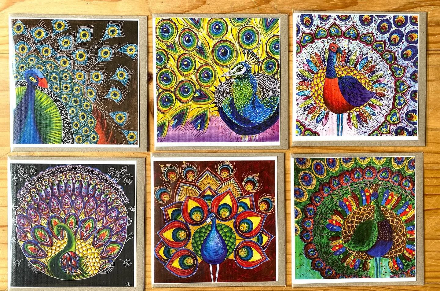 A collection of 6 peacock cards now available. 
.
#loreleiammonartist#giftcards#useableart#peacocks#artforsale