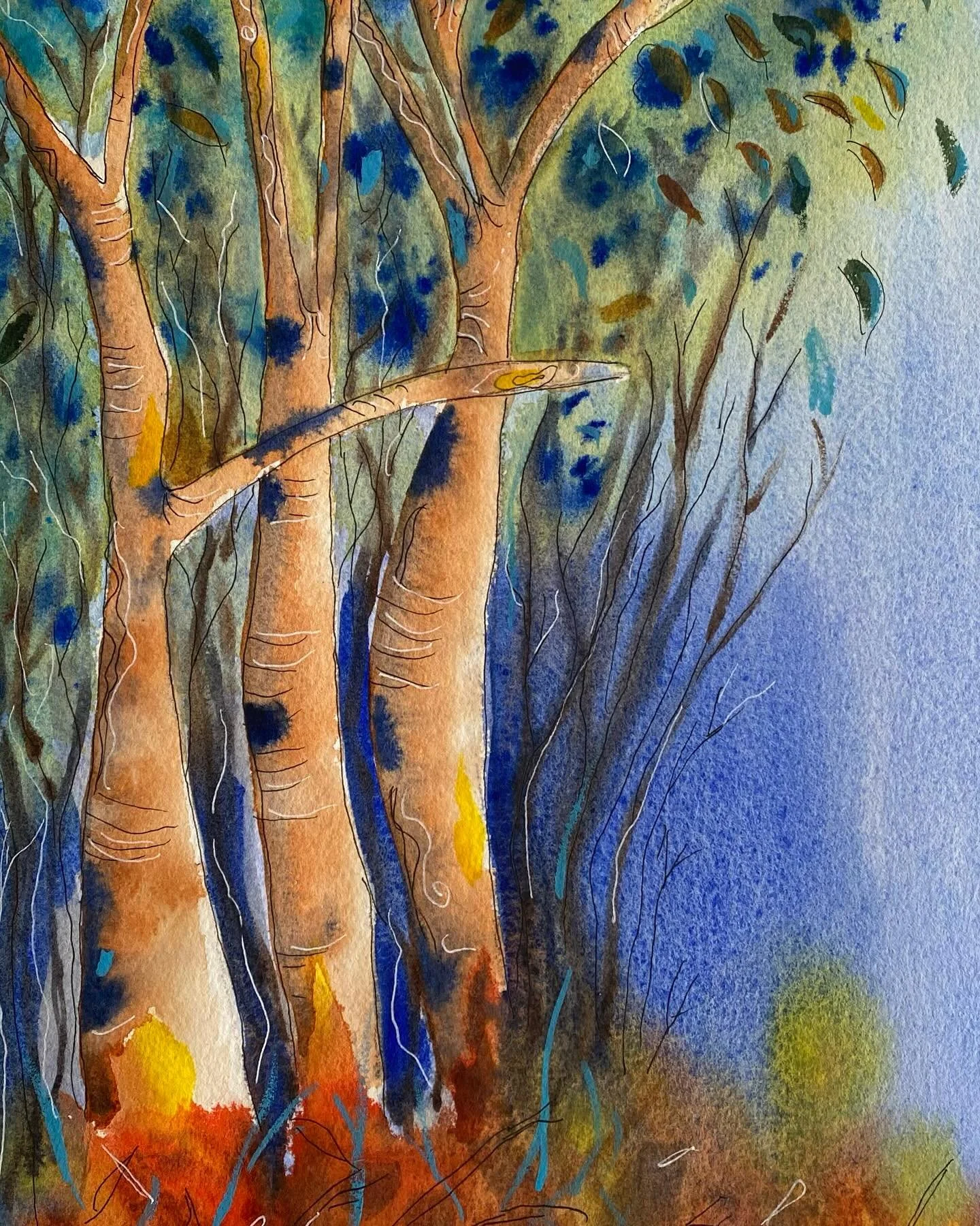 Trees today in water painting class. Really enjoying learning something new.
.
#watercolors #watercolourpainting #trees#learningsomethingnew#cancercouncilartclasses