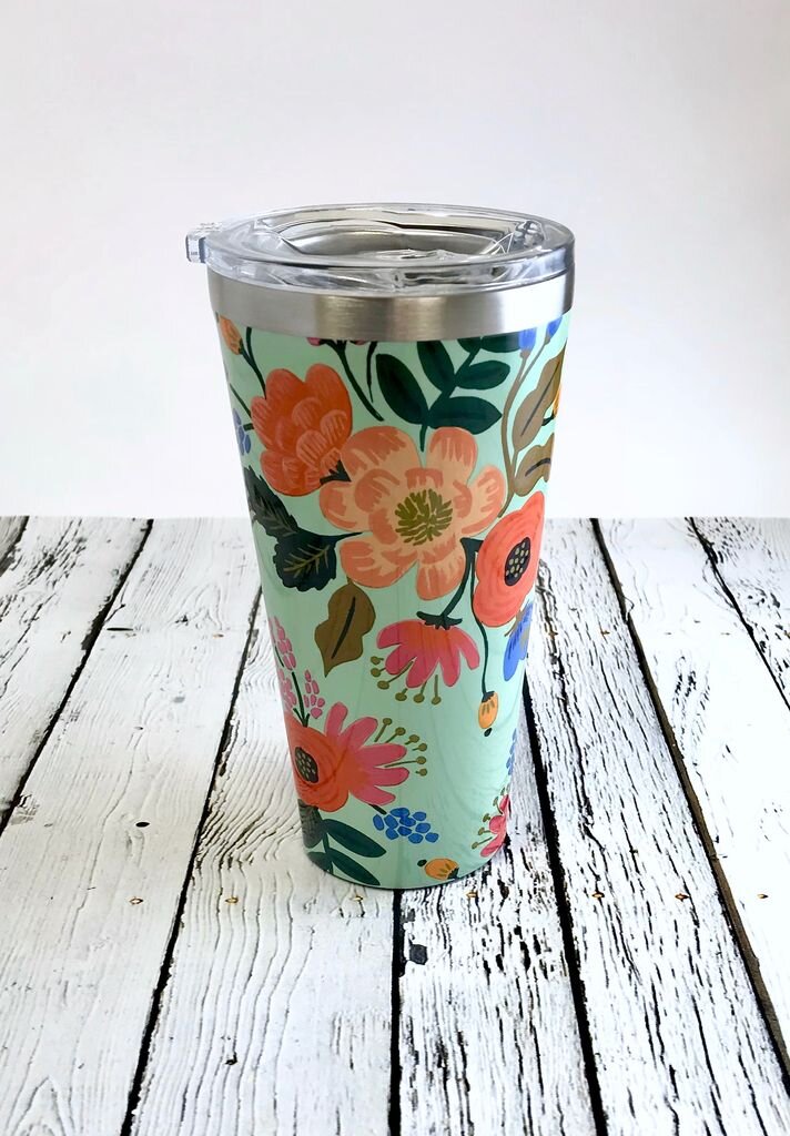 Mint Floral Tumbler — Country Store on Main