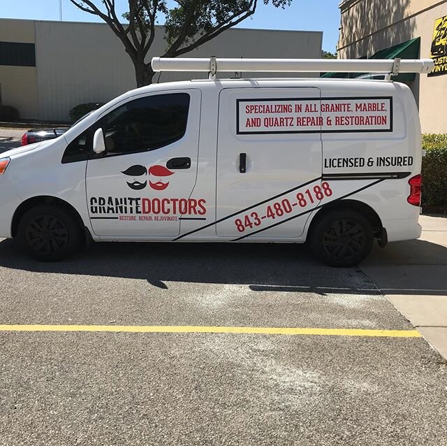 Here&rsquo;s another partial wrap for our great friends at Granite Doctors. We transformed this plain white Nissan NV200 into a beautiful mobile billboard that works 24/7 365 for them. Please give Lowcountry Wraps a call at 843-744-2555 for all your 