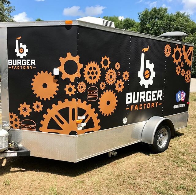 Check out this beautiful food trailer that we wrapped for our new friends at @burgerfactorysc. Client wanted to go with something a little different ,so we laminated the entire wrap with a matte laminate. It turned out beautiful and really turns head