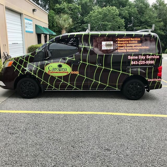 Here&rsquo;s another for our great friends at Carolina Exterminating. Another beautiful transformation from a plain white vehicle into a beautiful mobile billboard. We call this one &ldquo;Spider-Man meets the Incredible Hulk!&rdquo; Are you ready fo