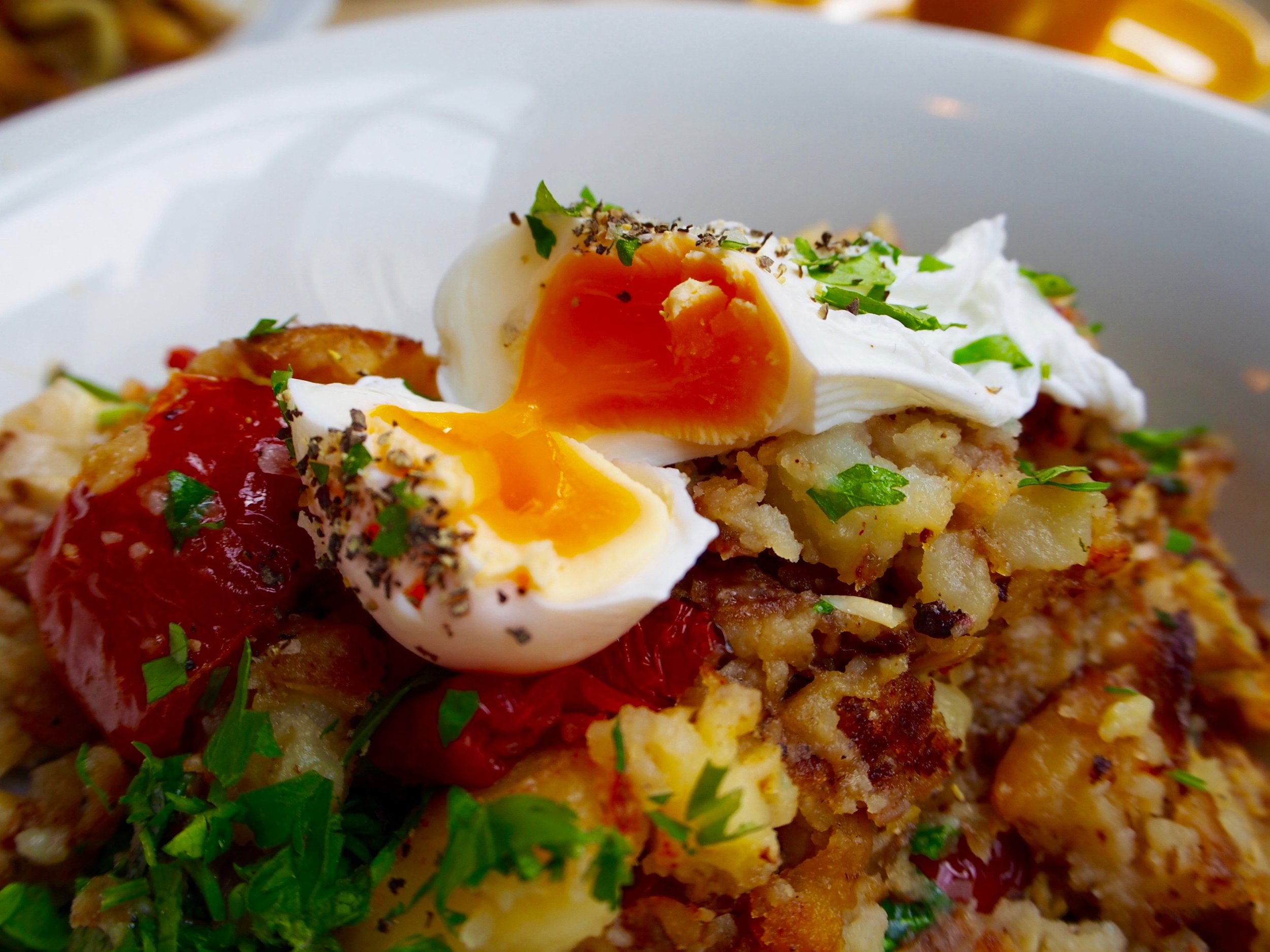 First meal after arriving, an artichoke hash accompanied by a flat white (not pictured)