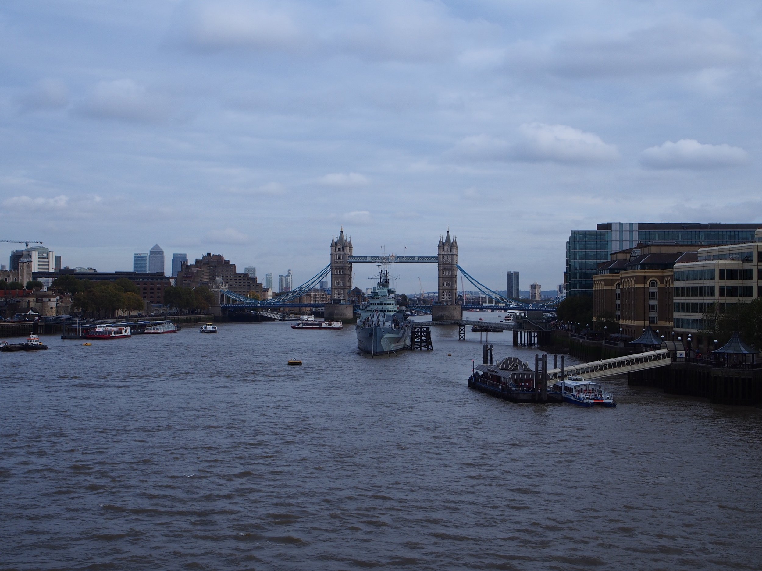 Blackfriars Bridge with a view of the Tower Bridge