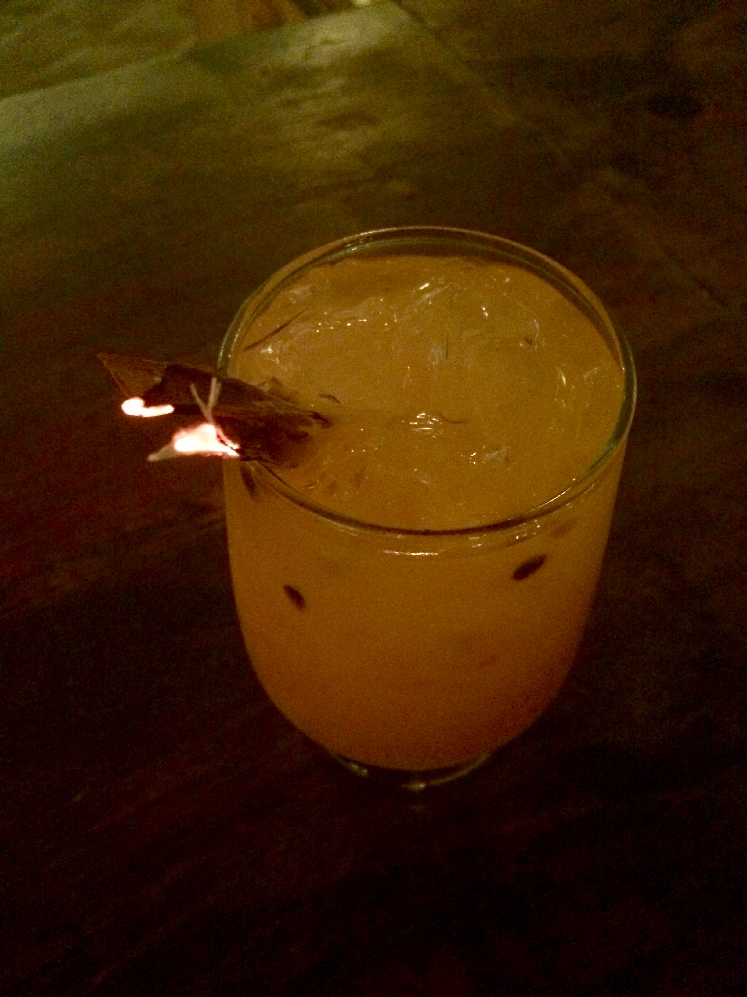Out in Tulum with a tequila passionfruit cocktail