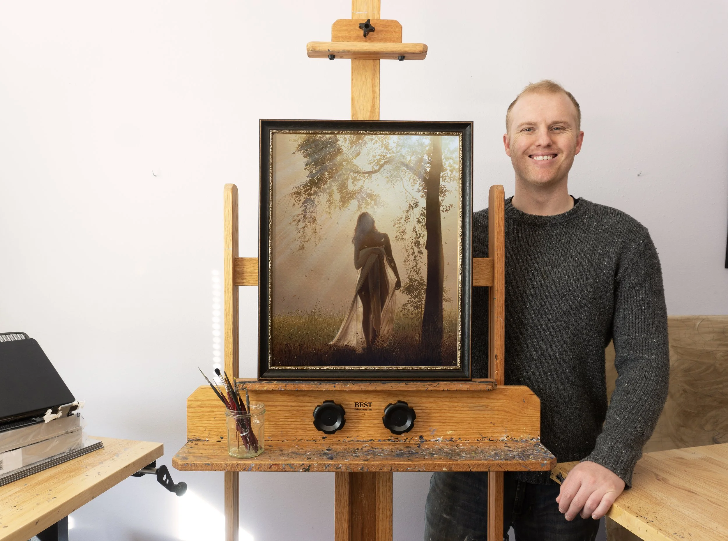 Me with Falling Moments Framed on Easel.jpg