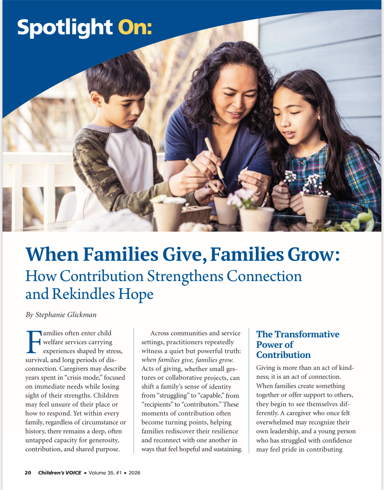 FCT Featured in CWLA Children’s Voice: Spotlighting Our Impact &amp; the Power of Giving