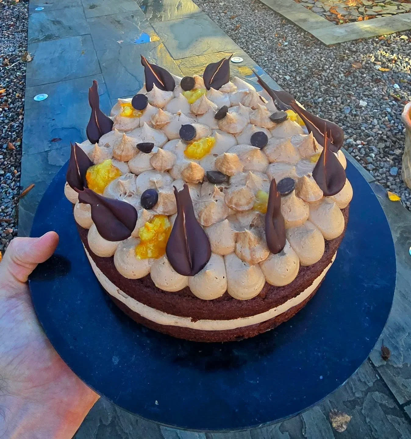 Chocolate Orange layer cake out today! Filled with our homemade marmalade 🧡