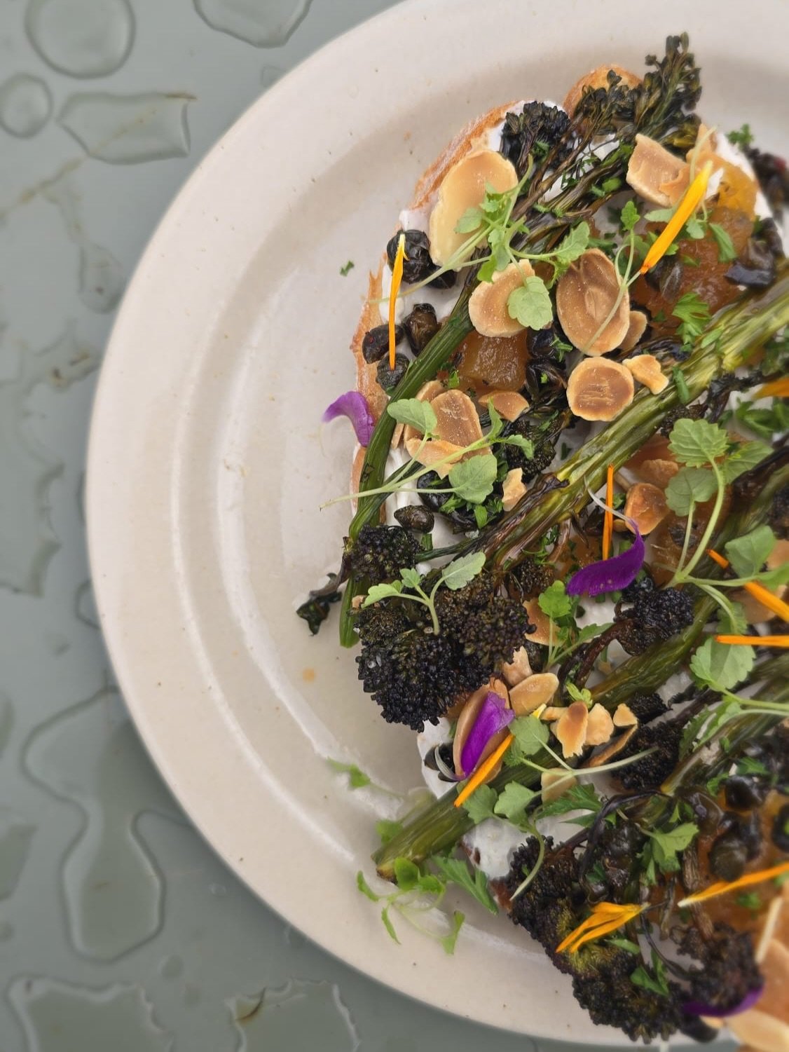 This weeks Sourdough update 

Gochujang beans and roast tomato beans, pickled mooli, smoked cheddar, toasted seeds and coriander 

Charred tenderstem broccoli, whipped tahini &amp; lemon yoghurt, swede jam, chilli maple glazed capers, toasted almonds