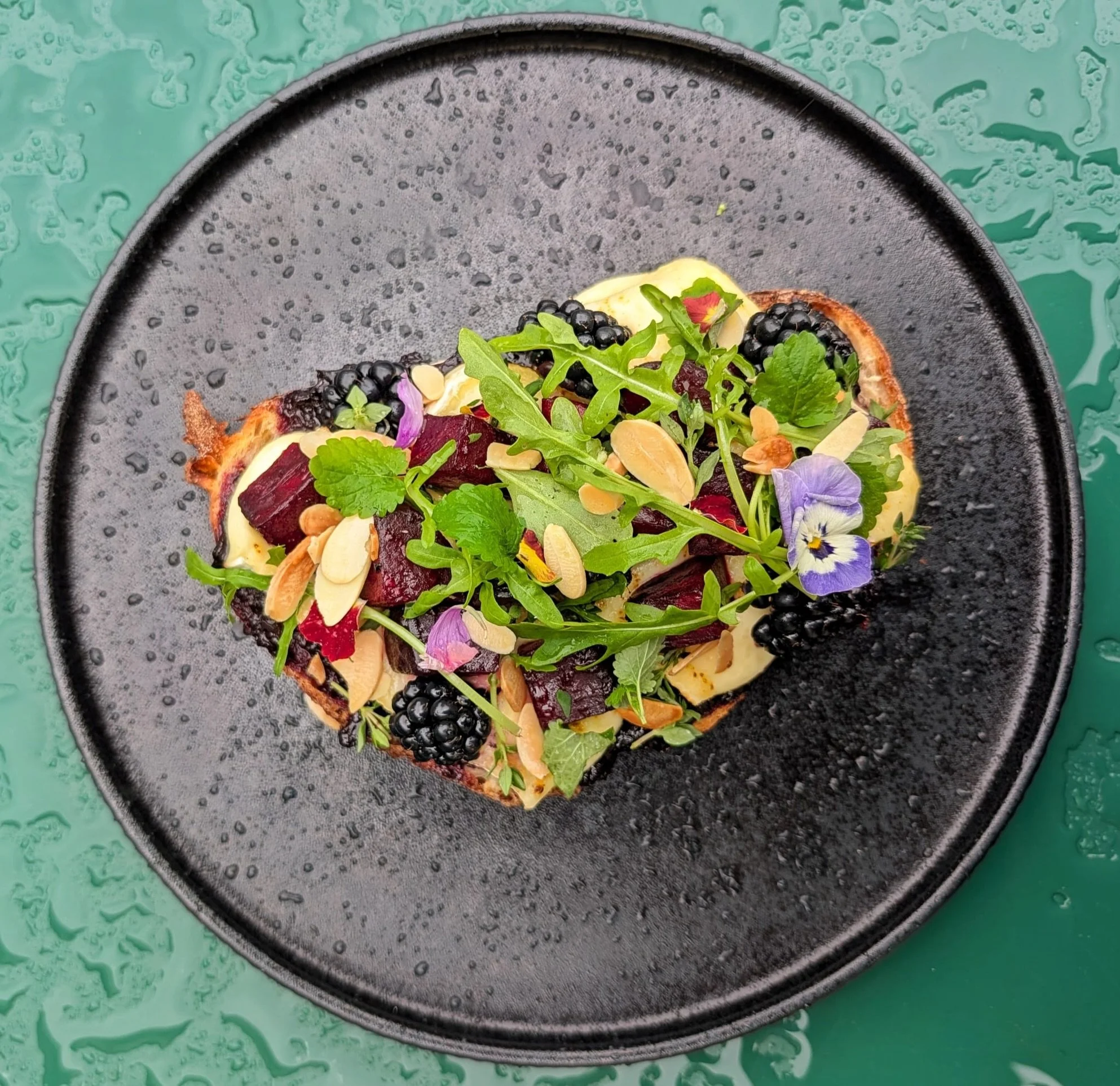 Sourdough Specials this week are mouth watering 
.
.

Cherry Balsamic jam, melting Brie, fresh Blackberries, thyme, roasted Beetroot, Rocket &amp; toasted Almonds

Curried hummus, pomegrante, roasted Cauliflower, pickled Apricots, coriander, dukkah &