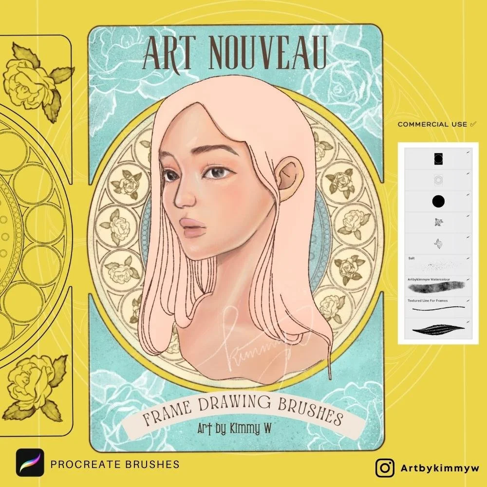 Procreate Art Nouveau Frame Brush | Art by Kimmy W — Art by Kimmy Wong