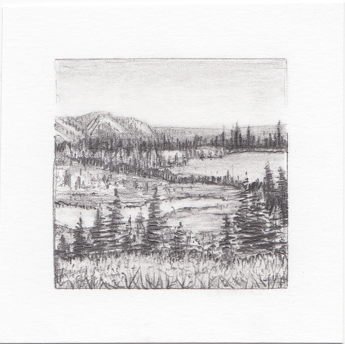#15 Cuberant Lakes, Uinta Mountains, Utah | 3x3 | graphite