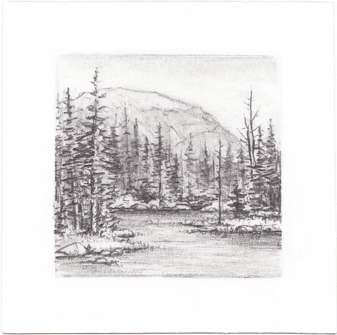 #27 Hayden Lake, Uinta Mountains, Utah | 3x3 | graphite