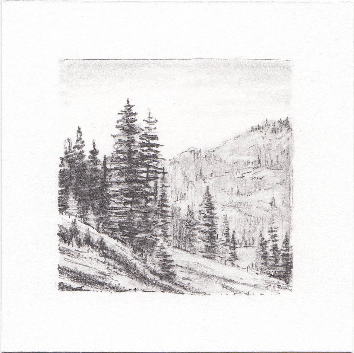 #33 Desolation Lake, Wasatch Mountains, Utah | 3x3 | graphite