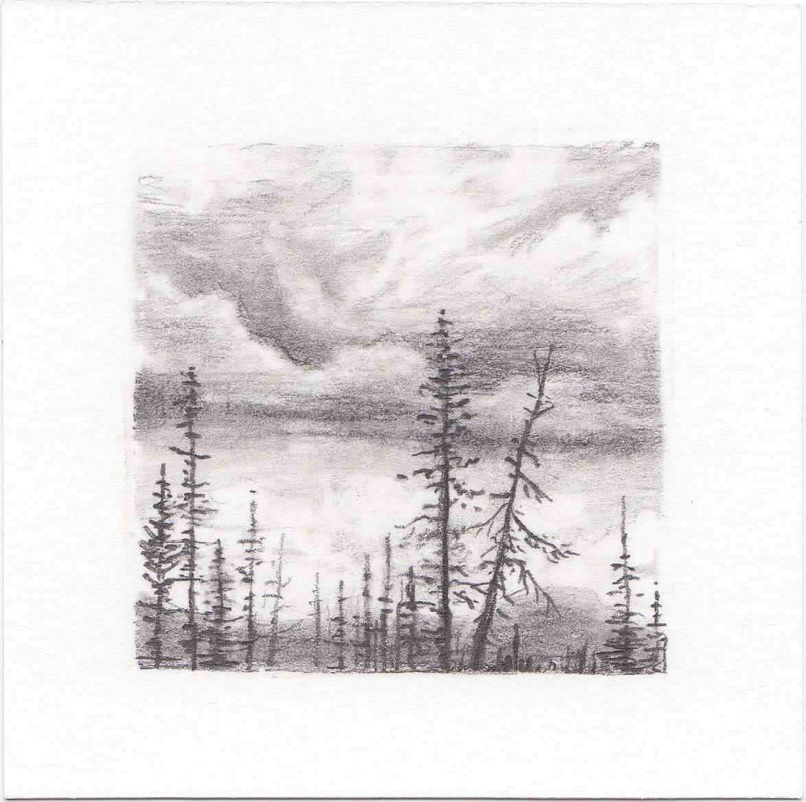 #38 Long Lake, Uinta Mountains, Utah | 3x3 | graphite