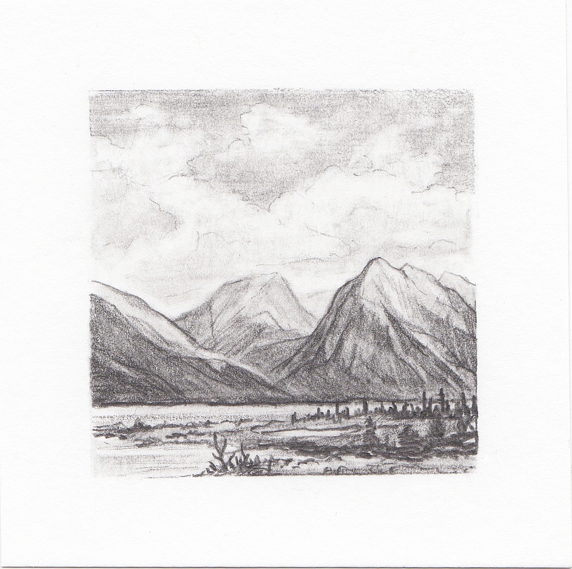 #58 Twin Lakes, Colorado | 3x3 | graphite