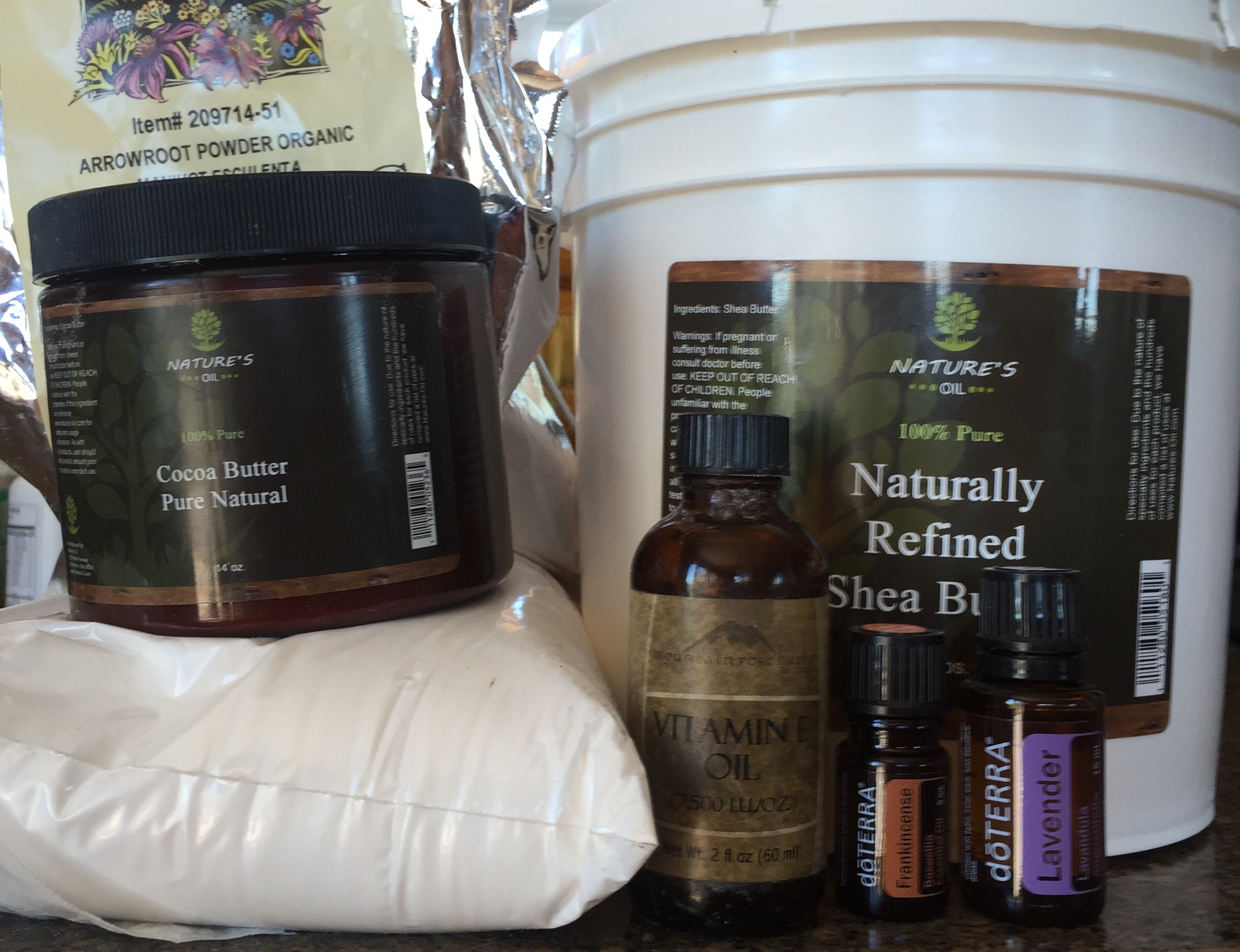 My ingredients for handmade deodorant.