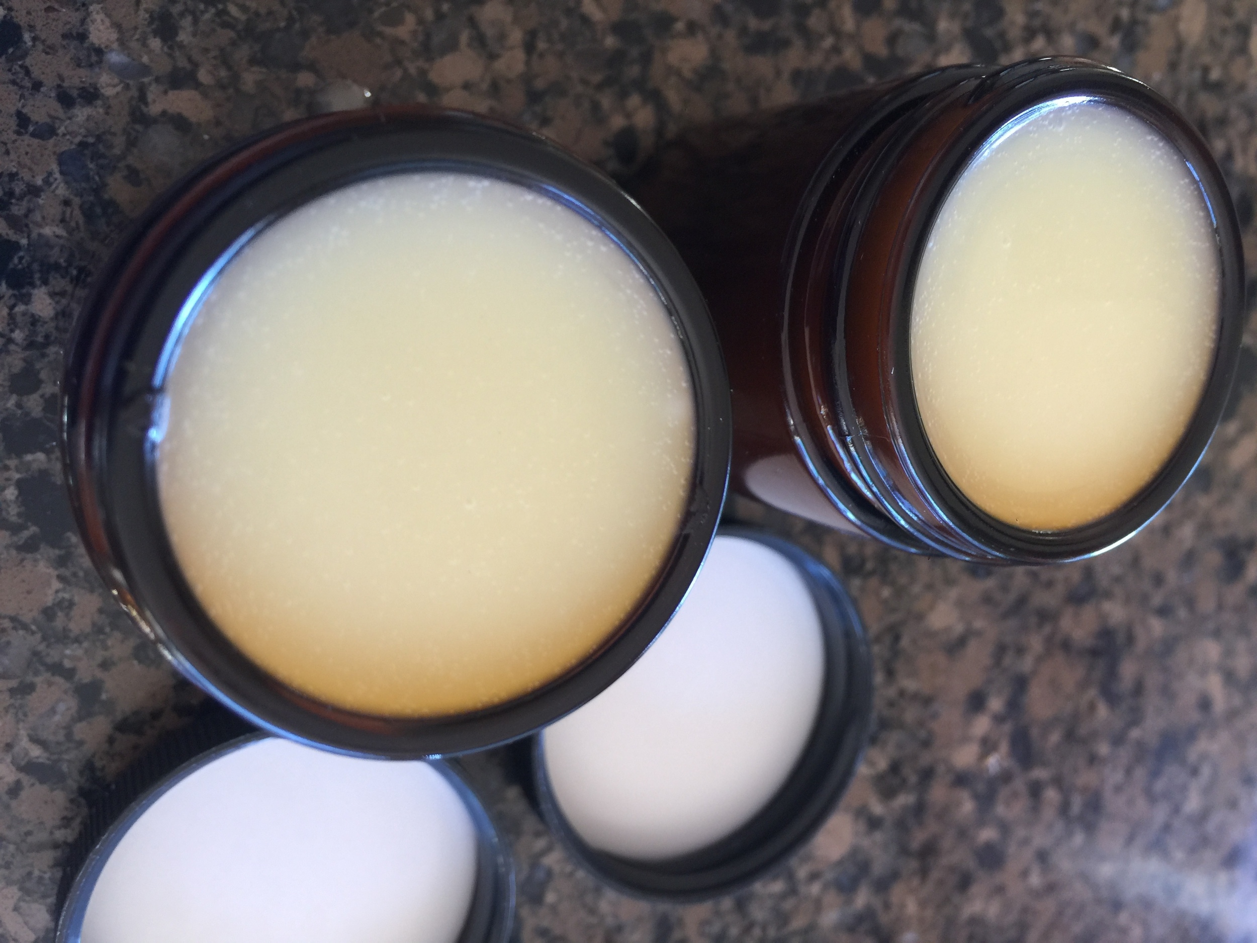 Beautiful, all natural deodorant! These haven't set up yet, so you can see they are still liquid. Place them in the refrigerator for about 30 minutes, and they are perfect!