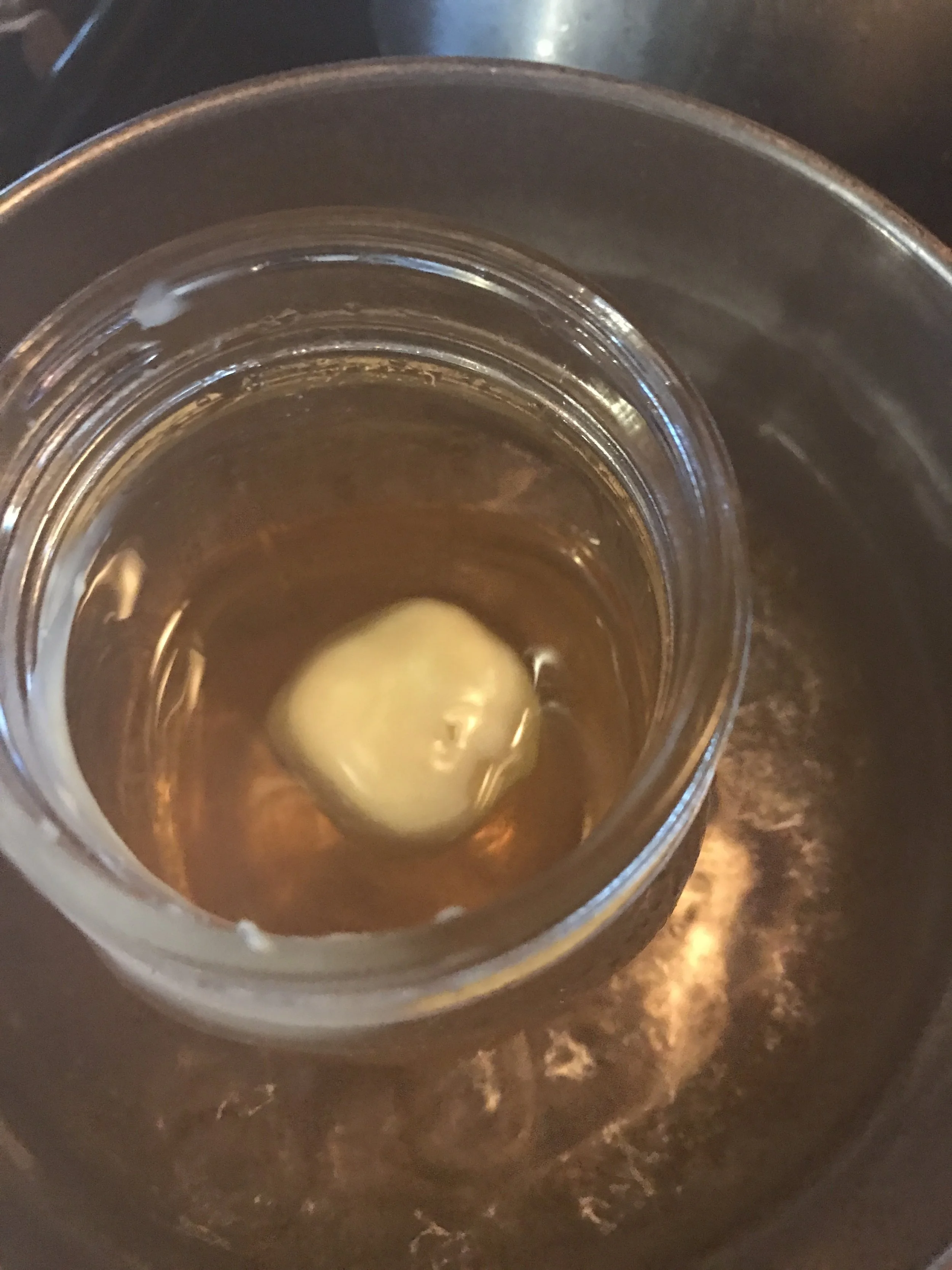 The beeswax is almost melted!