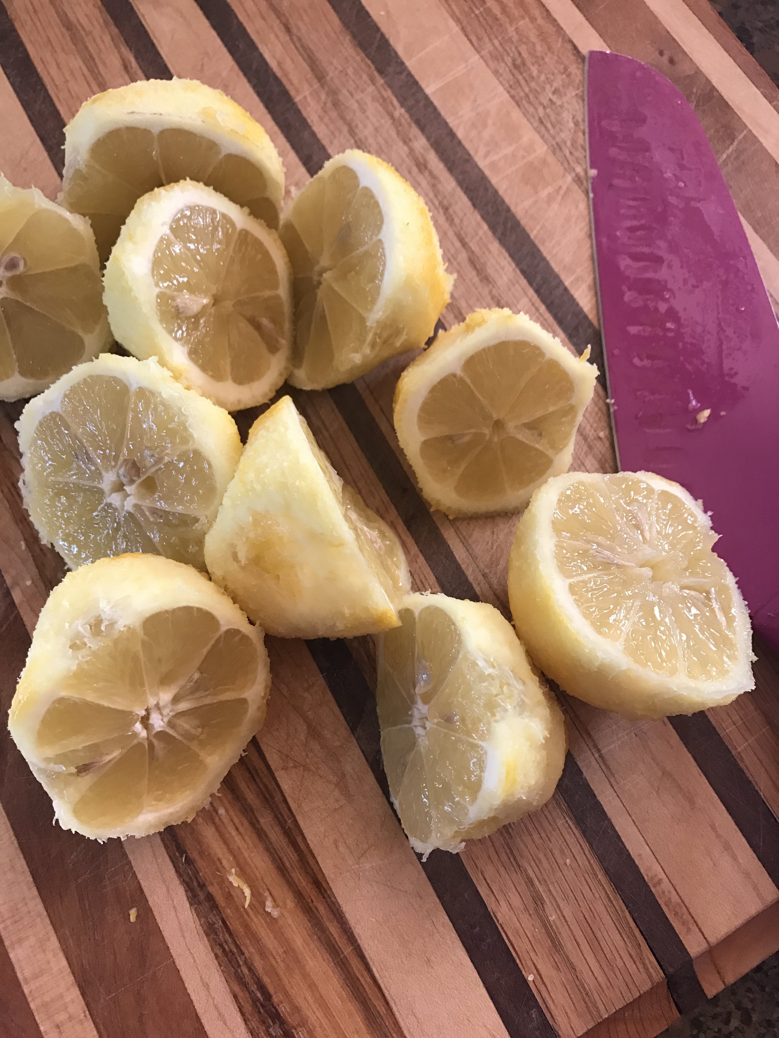 These are the zested lemons! They are so much easier to juice with the peel removed!
