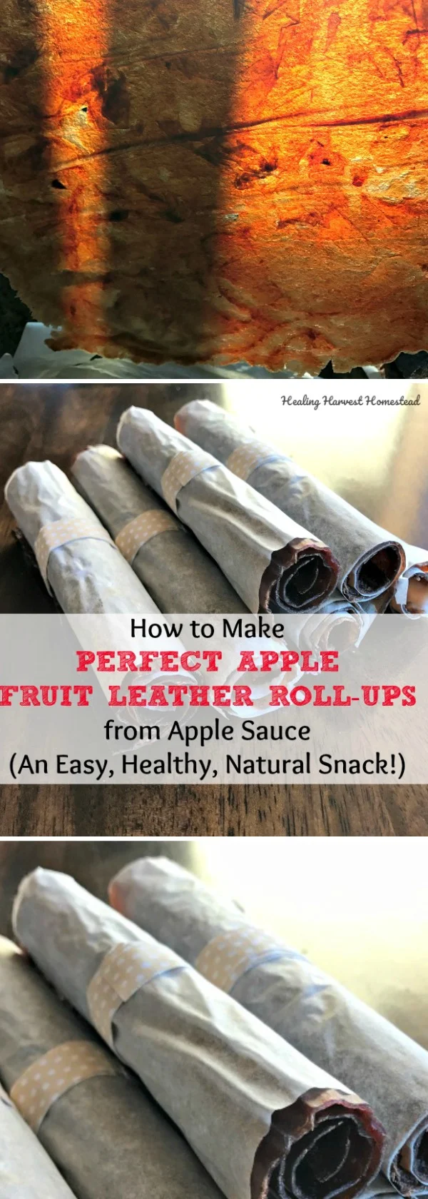 Do you have apple sauce you need to use up? OR...maybe you just want to make a natural healthy snack your kids will love? Here's a recipe and directions for how to make the perfect apple fruit leather from apple sauce! Find out how to make apple fruit roll-ups--the perfect snack for kids and grown ups too.