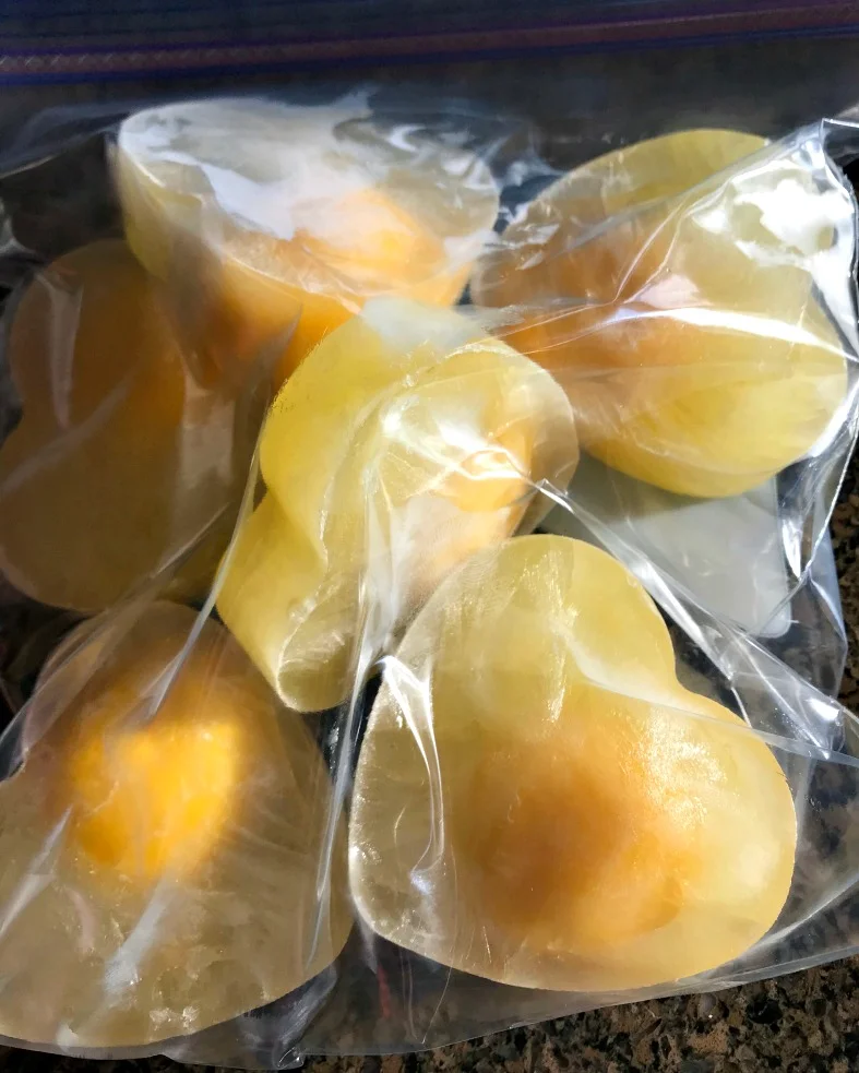 Here they are! Nicely packed into a quart freezer bag, ready to go back in the freezer for later!