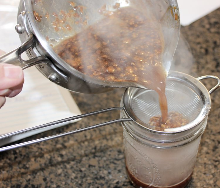 One of the steps in making this effective and easy natural decongestant using honey.