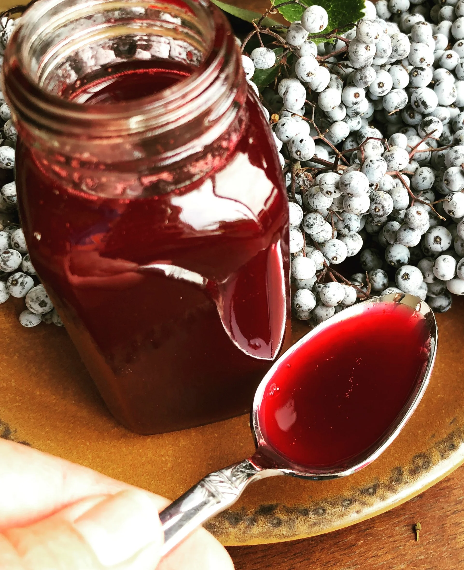 Yum! Elderberry syrup is not only delicious, it's just gorgeous!
