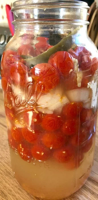 This is after fermenting about two weeks. I left them a bit long in our place. I could have put them in cold storage about a week earlier. But I do like a strong ferment!