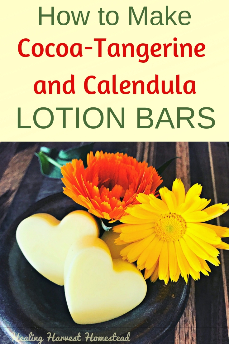 These sweet little hard lotion bars make perfect gifts this upcoming holiday season! They are simple to make and super effective on dry, cracked skin. They smell amazing! The perfect solution for working hands, dry heels and elbows, and perfect for cuticles. My husband even loves them. This lotion bar recipe needs to be in your repertoire! #healingharvesthomestead #lotionbar #howtomake #diy #handmadegift #healing #skin #recipe #directions