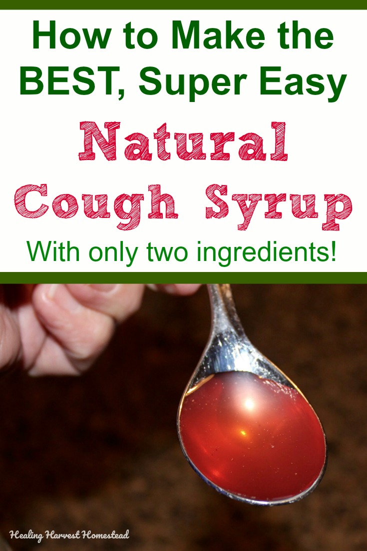 Cough getting you down this cold and flu season? Here is a cough syrup recipe that only requires two easy ingredients! This natural remedy will help you deal with that bad cough. It’s perfect for children over the age of 12 months, too! How to get rid of that cough fast! #cough #getridof #natural #remedy #recipe #coughsyrup #syrup #healingharvesthomestead
