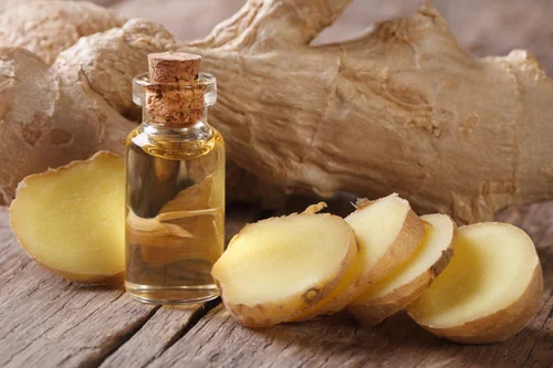 Ginger essential oil consists of the volatile chemicals from the ginger rhizome.