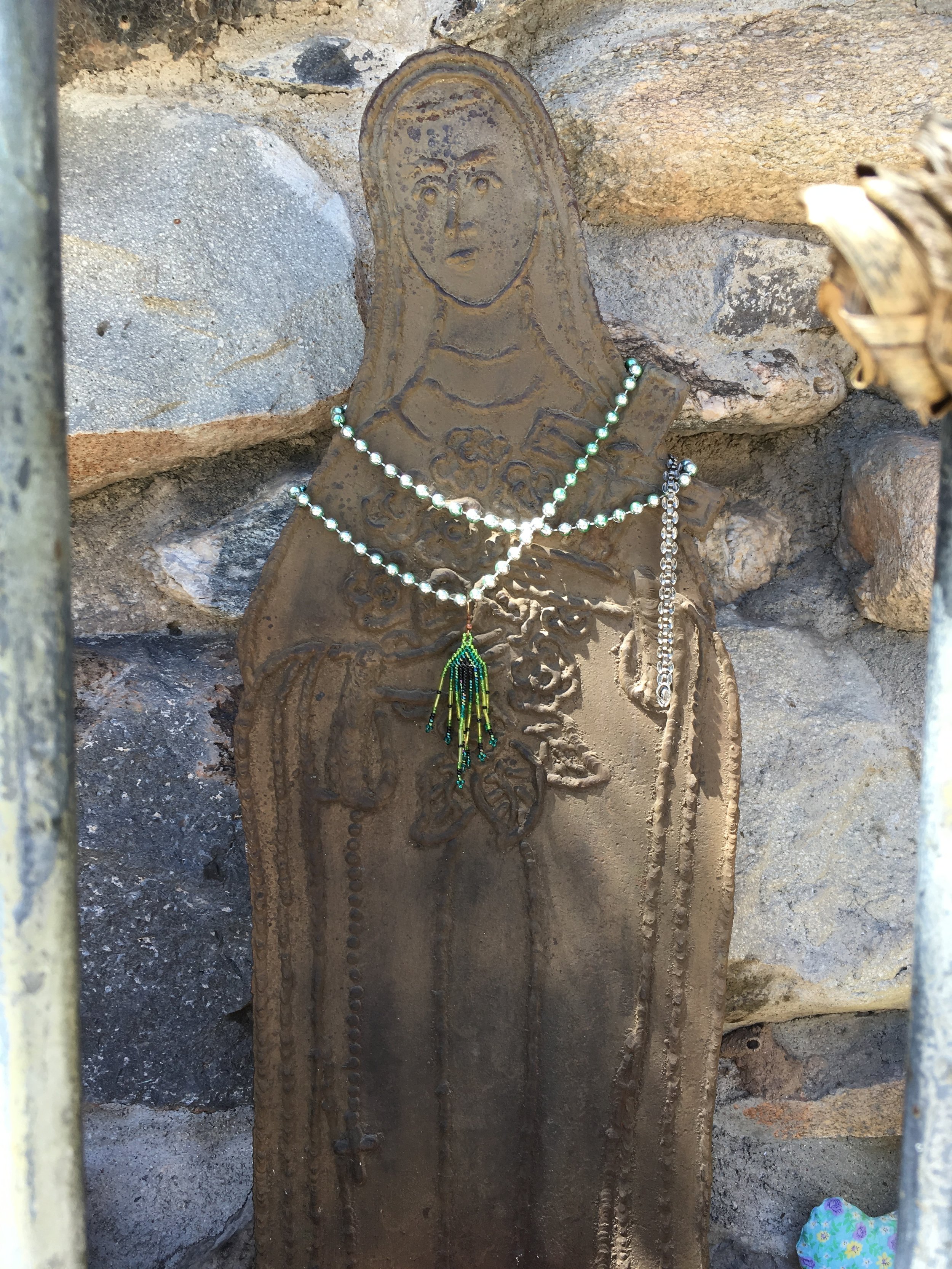 The centerpiece of the shrine is this depiction of St. Therese of Lisieux. Better known in our part of the world as Santa Teresita.