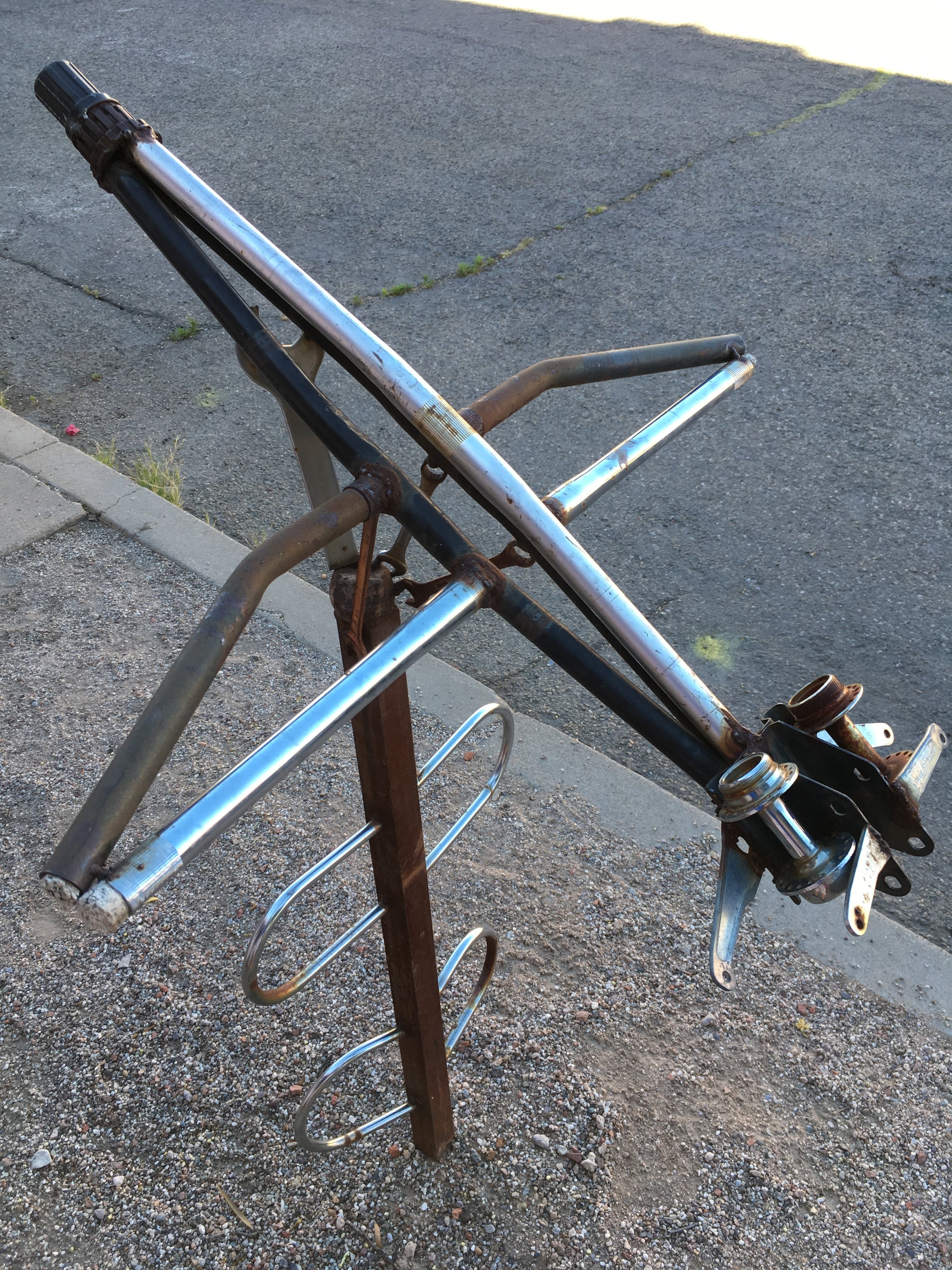 A place to tie up a bike in the Lost Barrio.