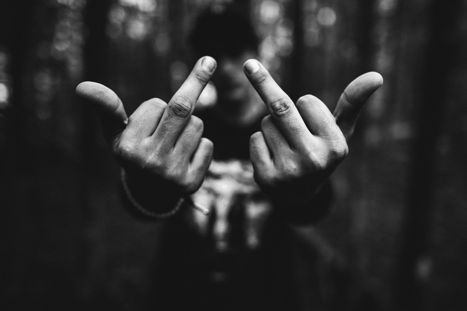 Double fuck-you's.