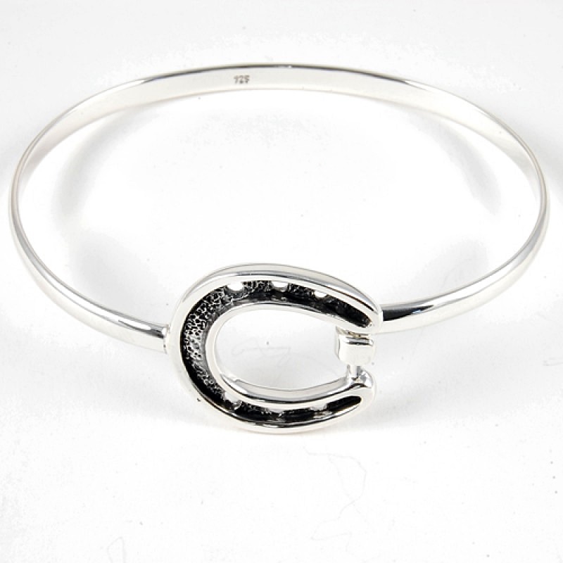 Solid Sterling Silver Horseshoe Bangle Bracelet — Pieces Of Argentina