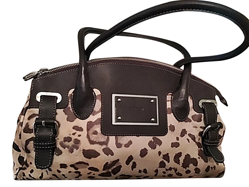 leather leopard purse
