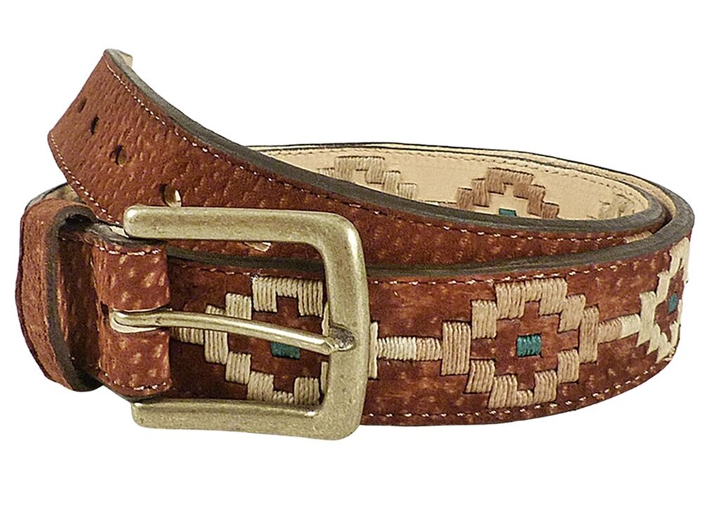 "Argentina" Polo Belt 100% Argentine Embroidered Rawhide Leather 
