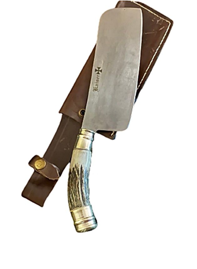 The Ultimate Butcher Knife Collection! ~ Cuchillo de Carnicero ~ Heavy  Staghorn Handel Extra Large Chopping Knife Blade - LA/2965-L — Pieces Of