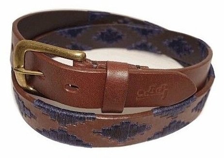 Argentinian Leather Polo Player Belt - Heavy Harness Leather & Navy  Embroidery - Handsomely Hand Crafted! - AP-10/18 On Sale — Pieces Of  Argentina
