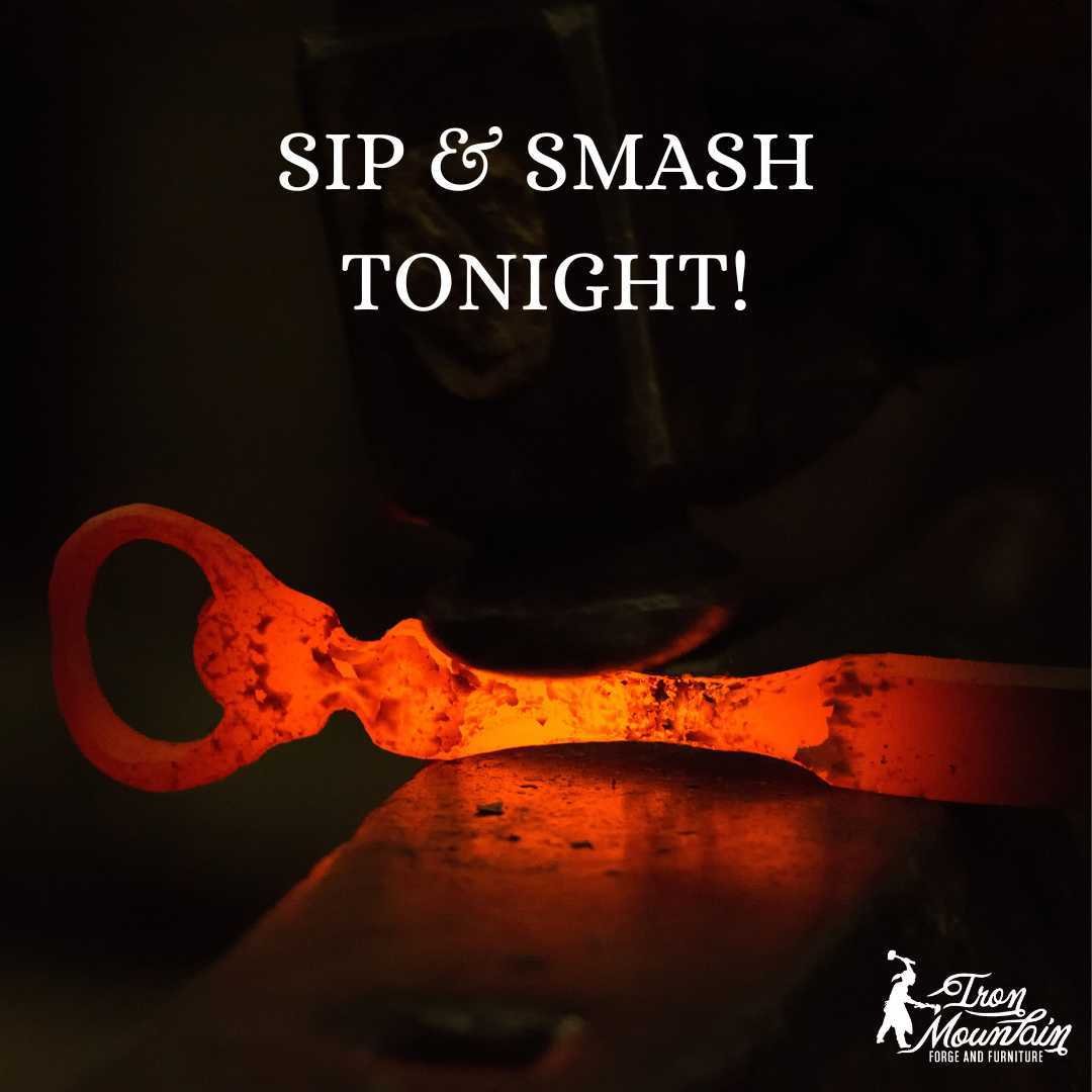 Our favorite night of the month... Sip &amp; Smash Friday! We'll be having fun with another sold-out crowd!

#ironmountainforge #madeinRI #blacksmith #forged #welding #customironwork #ironwork #womanownedbusiness #handforged #ladyblacksmith #femalebl