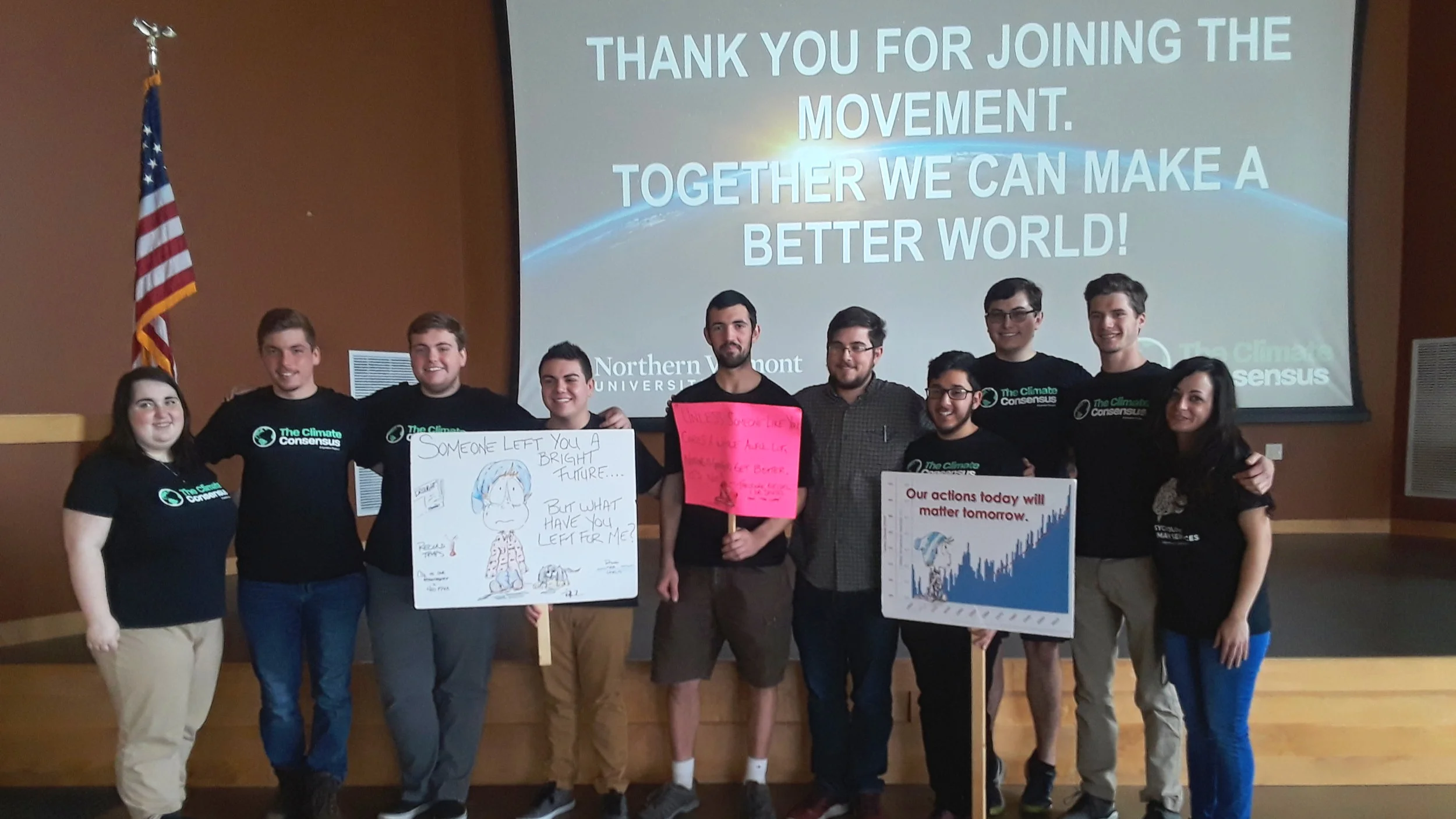 Global Climate Strike speakers at Northern Vermont University-Lyndon.