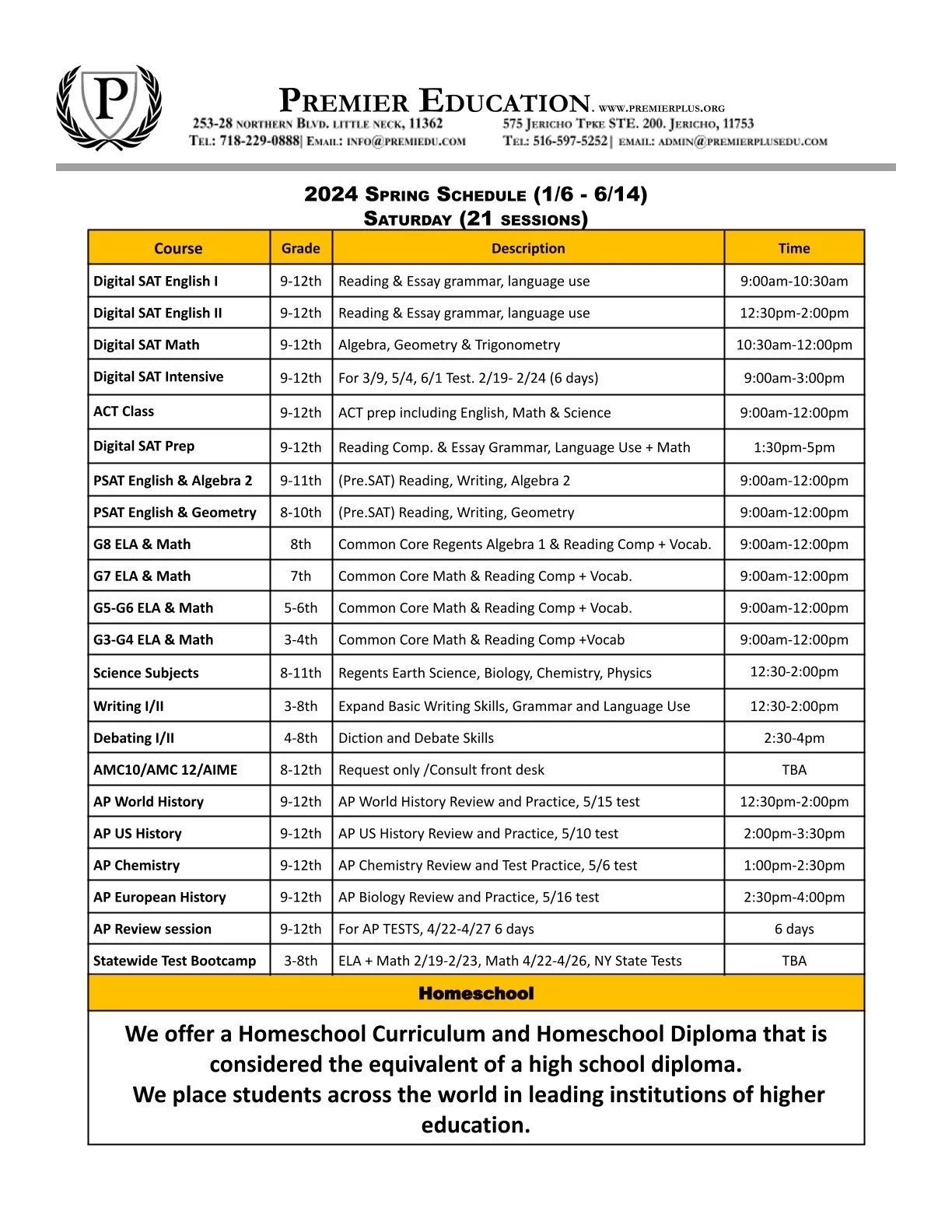 Test Preparation, College Consulting, Private Tutoring & More — Premier