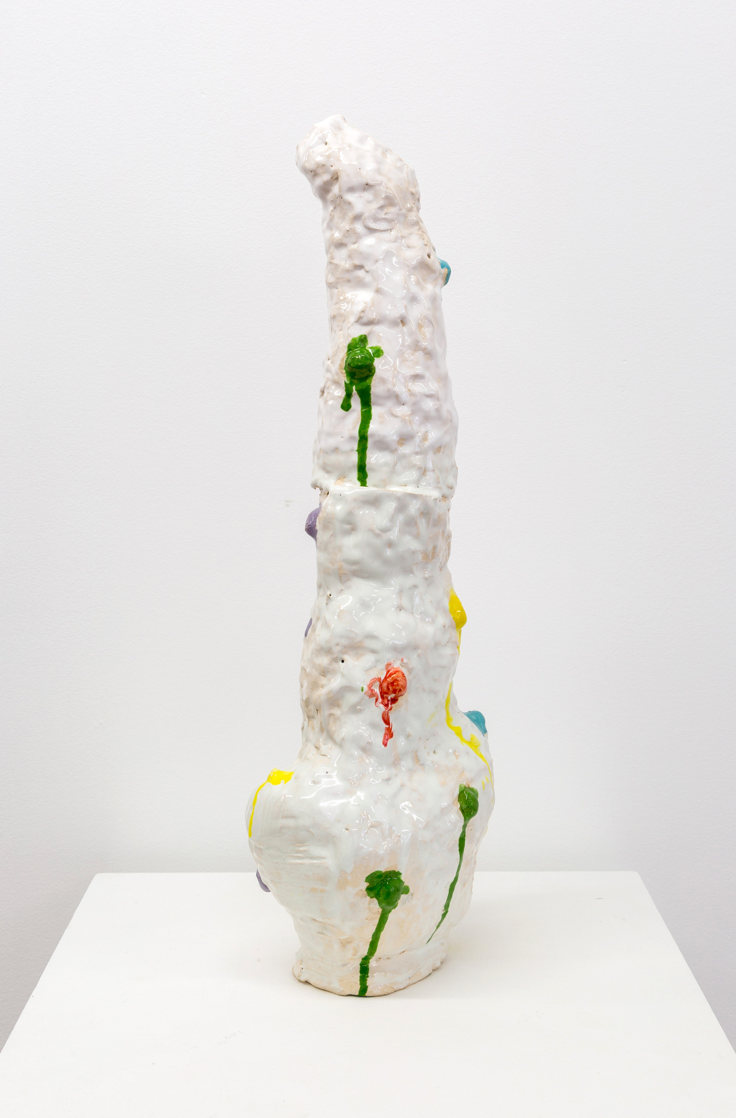 Untitled (with cut) , 2015 clay and glaze 26 x 6 x 8 in