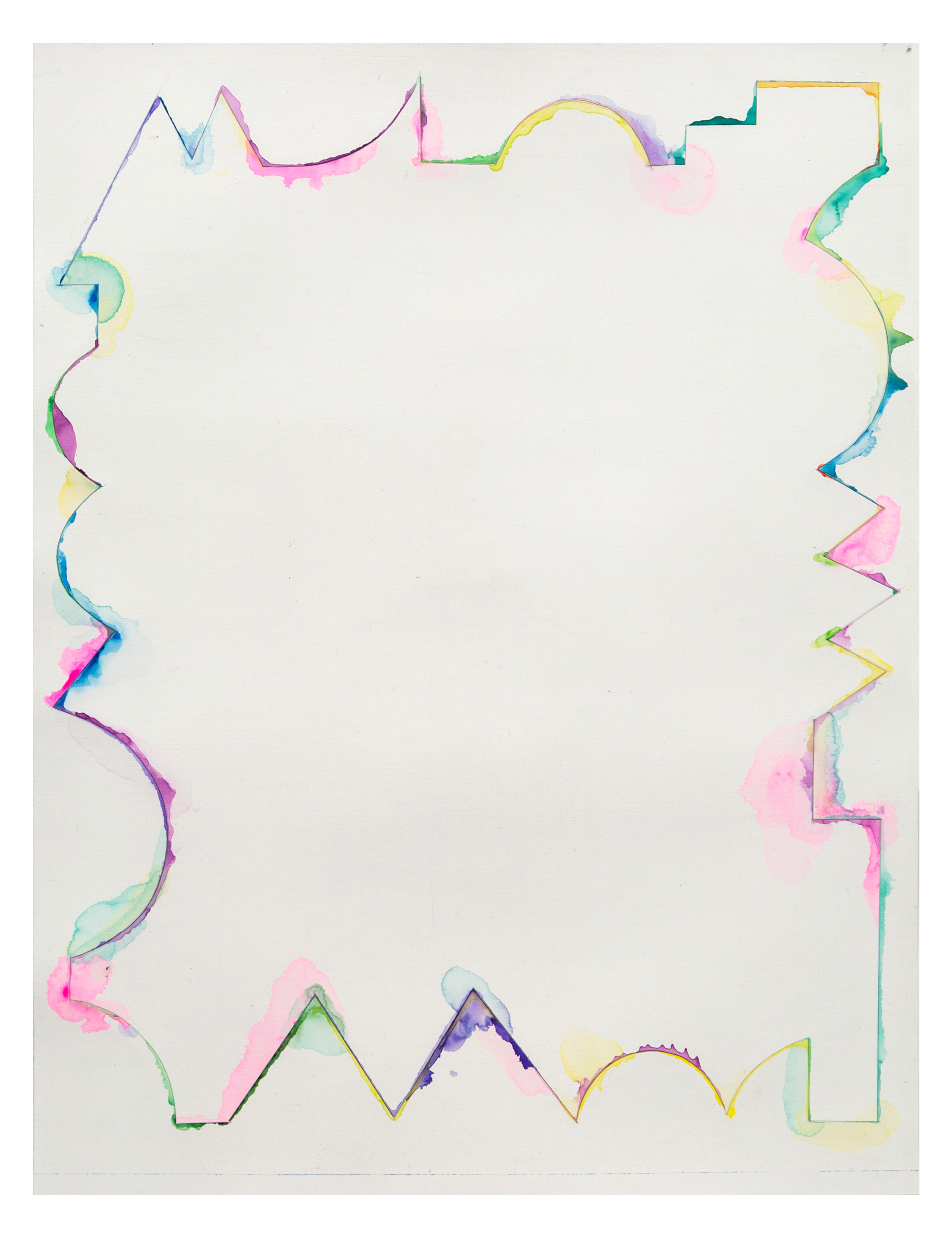 Untitled , 2016 watercolor, kozo paper, wheat paste and gesso on Strathmore paper 18-1/2 x 23-1/4 in