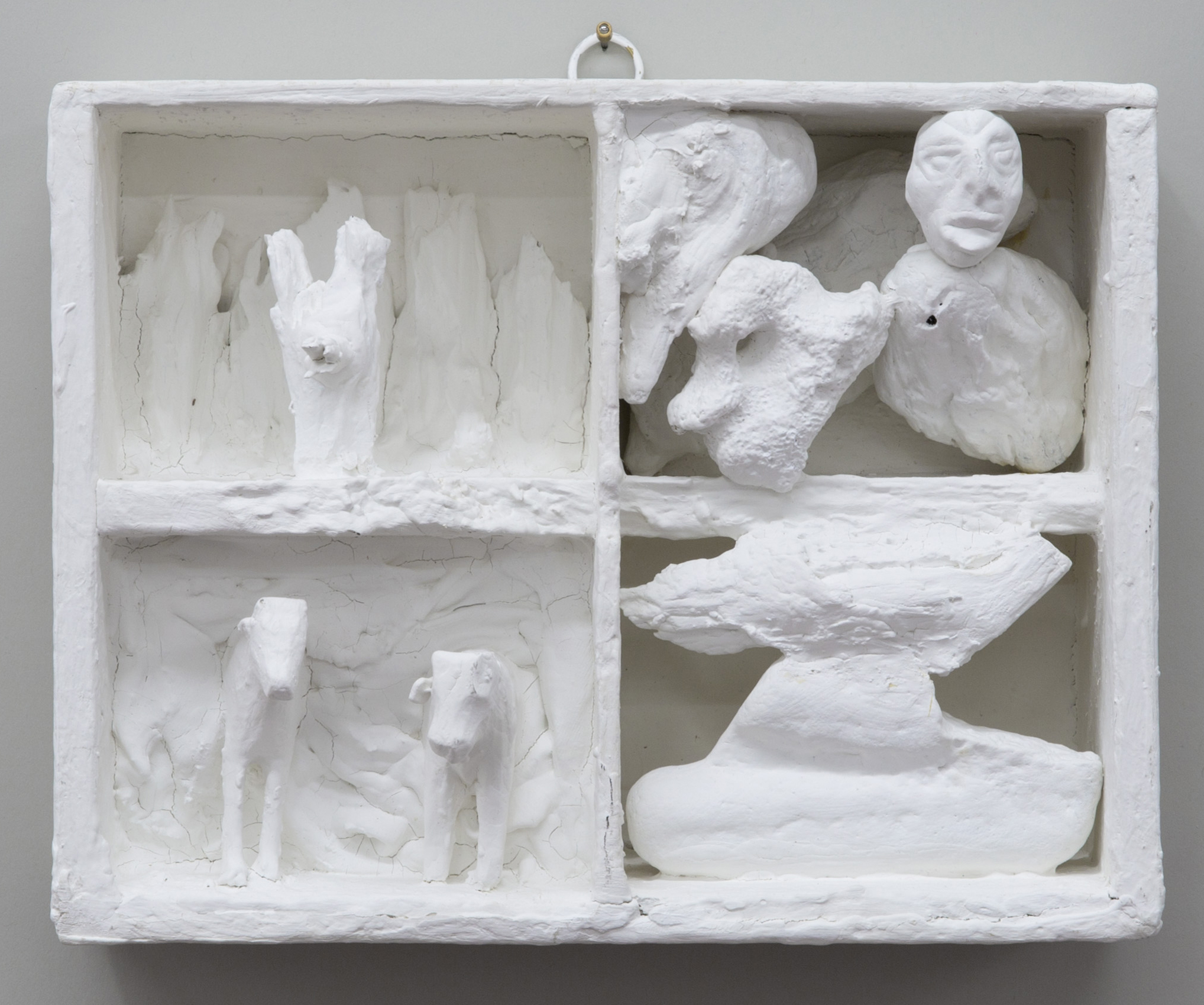 Untitled , 2014 painted wood and various materials 7 x 9 1⁄8 x 3 1⁄2 in