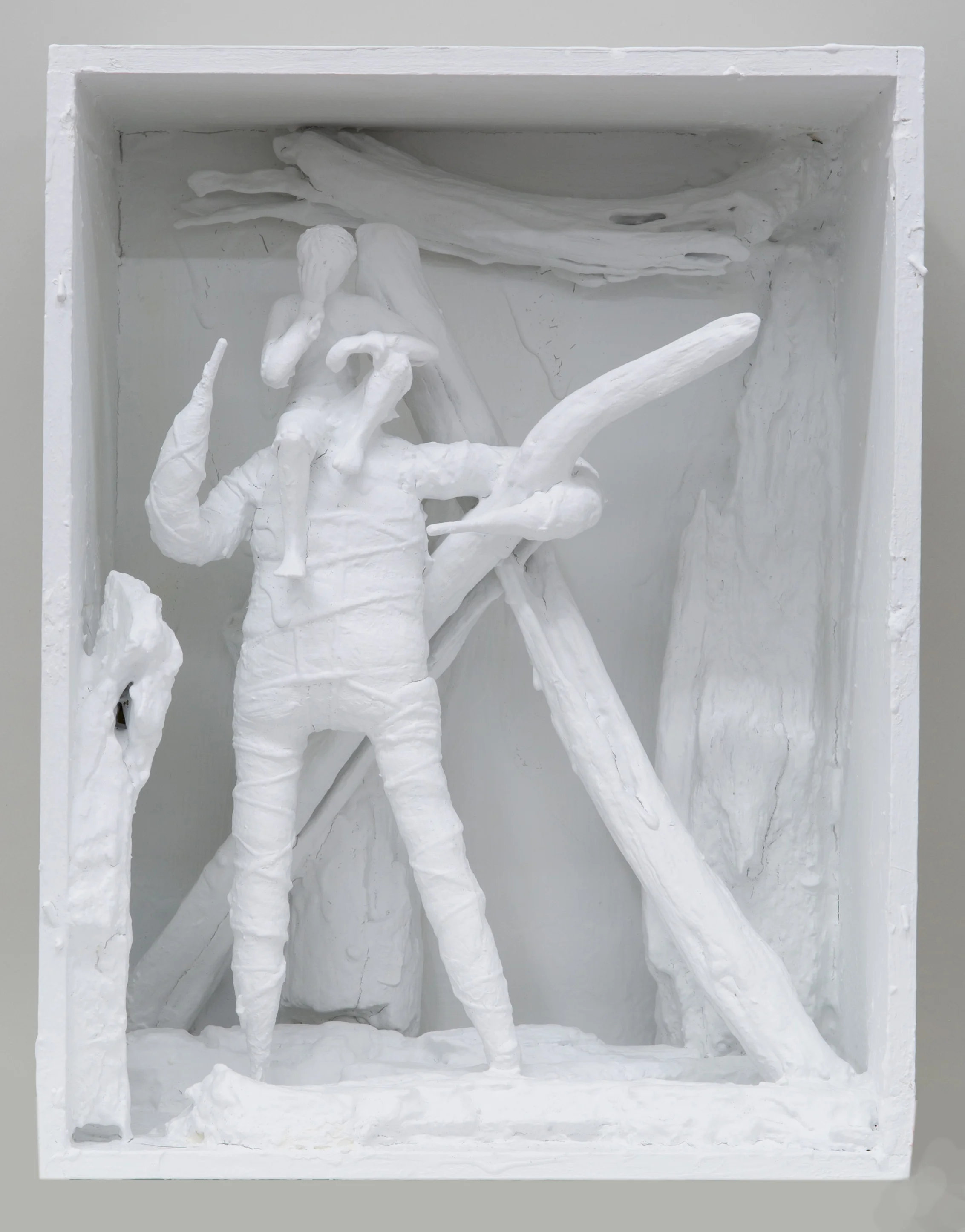 Japanese Thought , 2015 painted wood and various materials 14 1⁄2 x 11 1⁄4 x 7 1⁄2 in