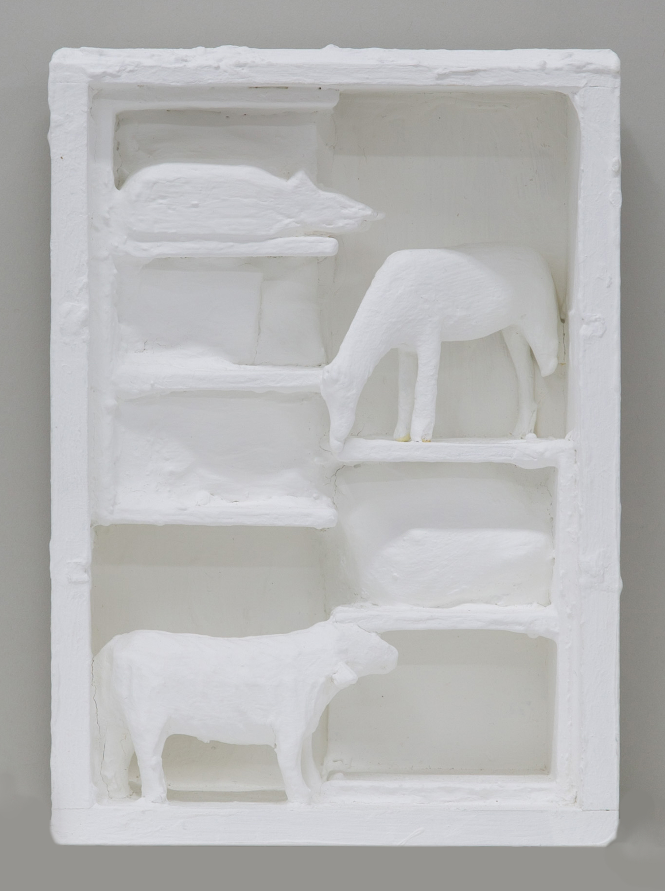 Untitled , 2015 painted wood and various materials 8 1⁄4 x 5 7⁄8 x 2 1⁄2 in