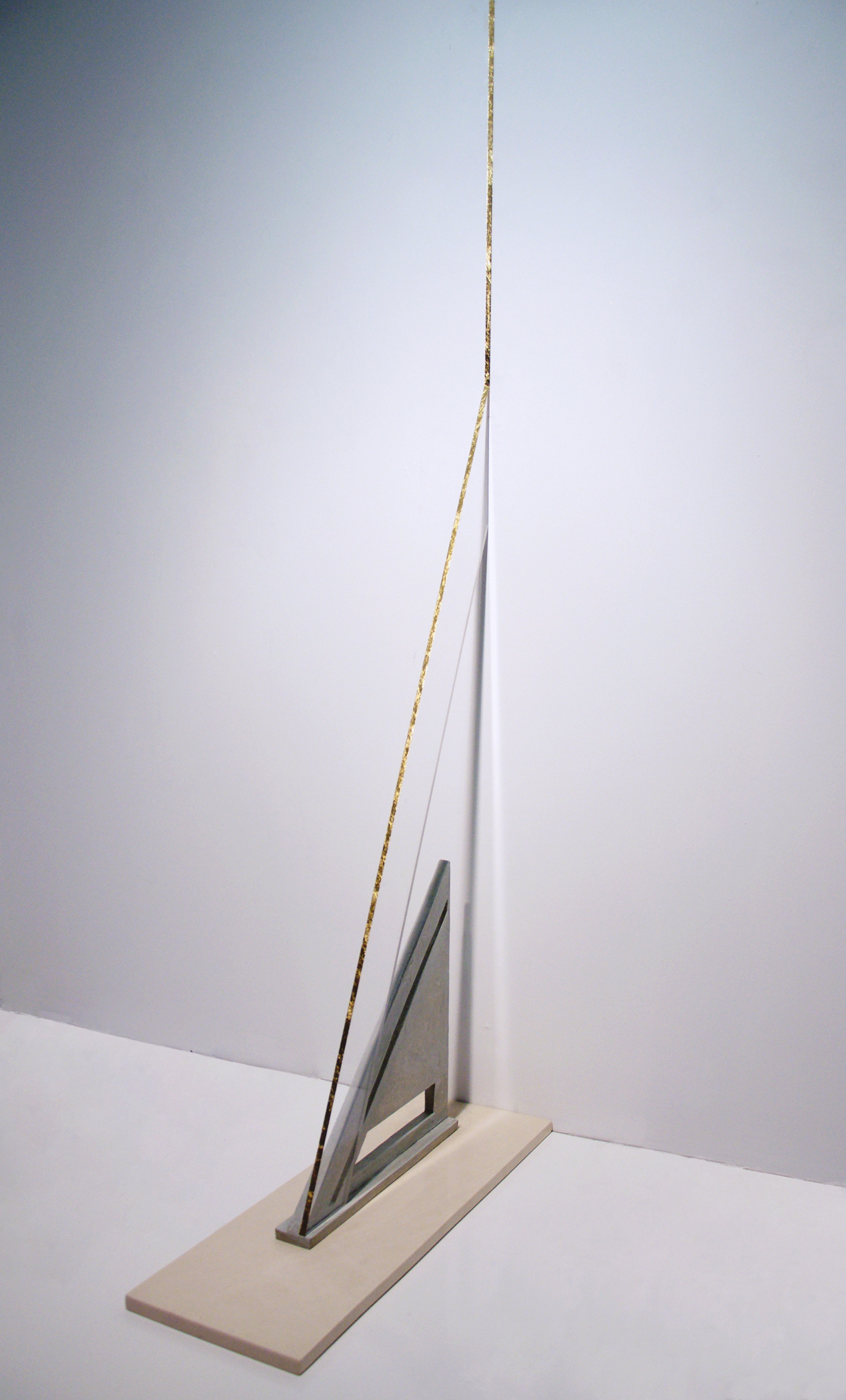 Crepuscular Beam , 2017 acrylic, gold leaf, wood, modified plaster, travertine 28 x 10 in (height variable)